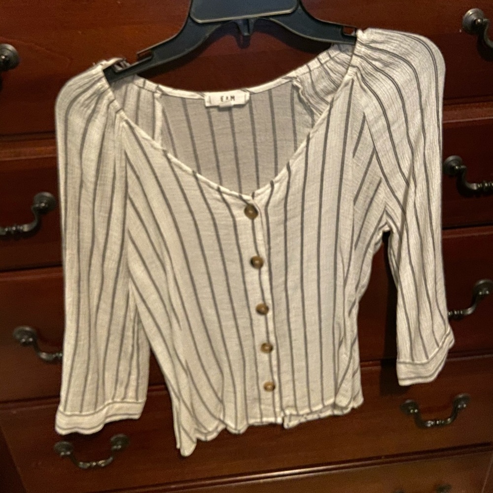 Women pinstripe casual shirt